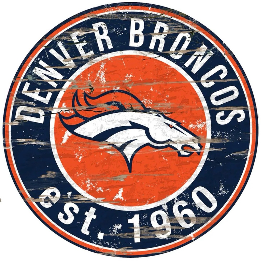 NFL Denver Broncos Distressed Wall Art - Orange and Blue